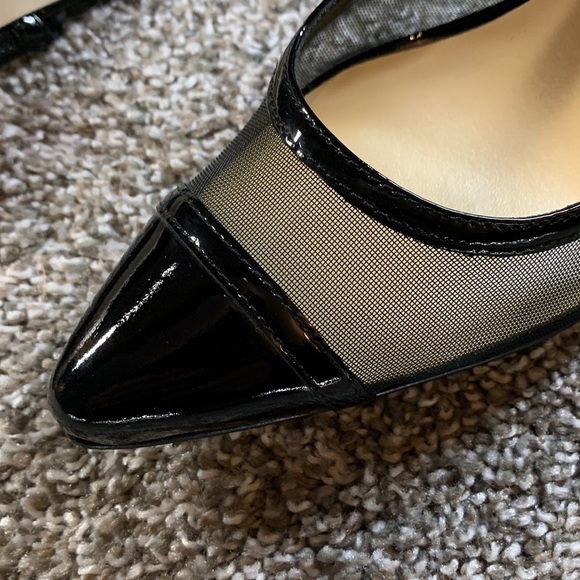 Used Kate Spade mesh sling backs size 10 black - Picture 4 of 8